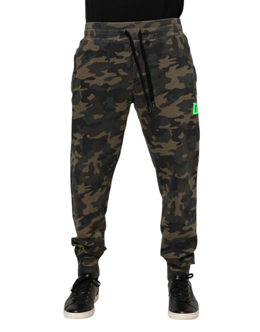 Dolce &amp; Gabbana Braune Camouflage-Jogginghose aus Baumwolle für Herren