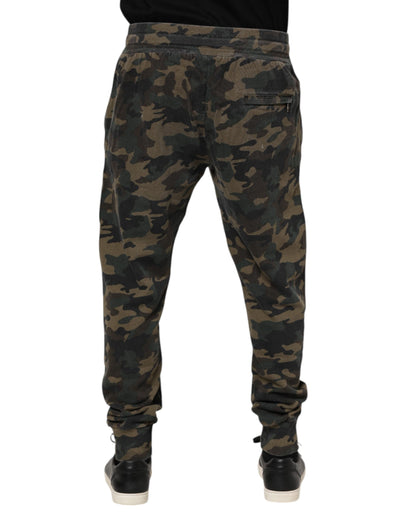 Dolce &amp; Gabbana Braune Camouflage-Jogginghose aus Baumwolle für Herren