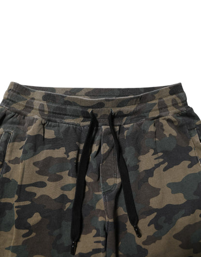 Dolce &amp; Gabbana Braune Camouflage-Jogginghose aus Baumwolle für Herren