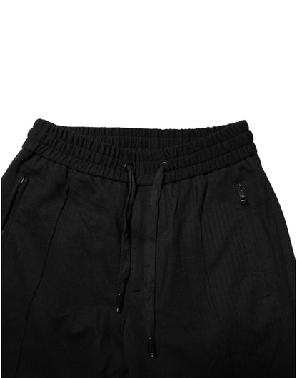 Dolce &amp; Gabbana Schwarze Viskose-Jogginghose mit Kordelzug für Herren
