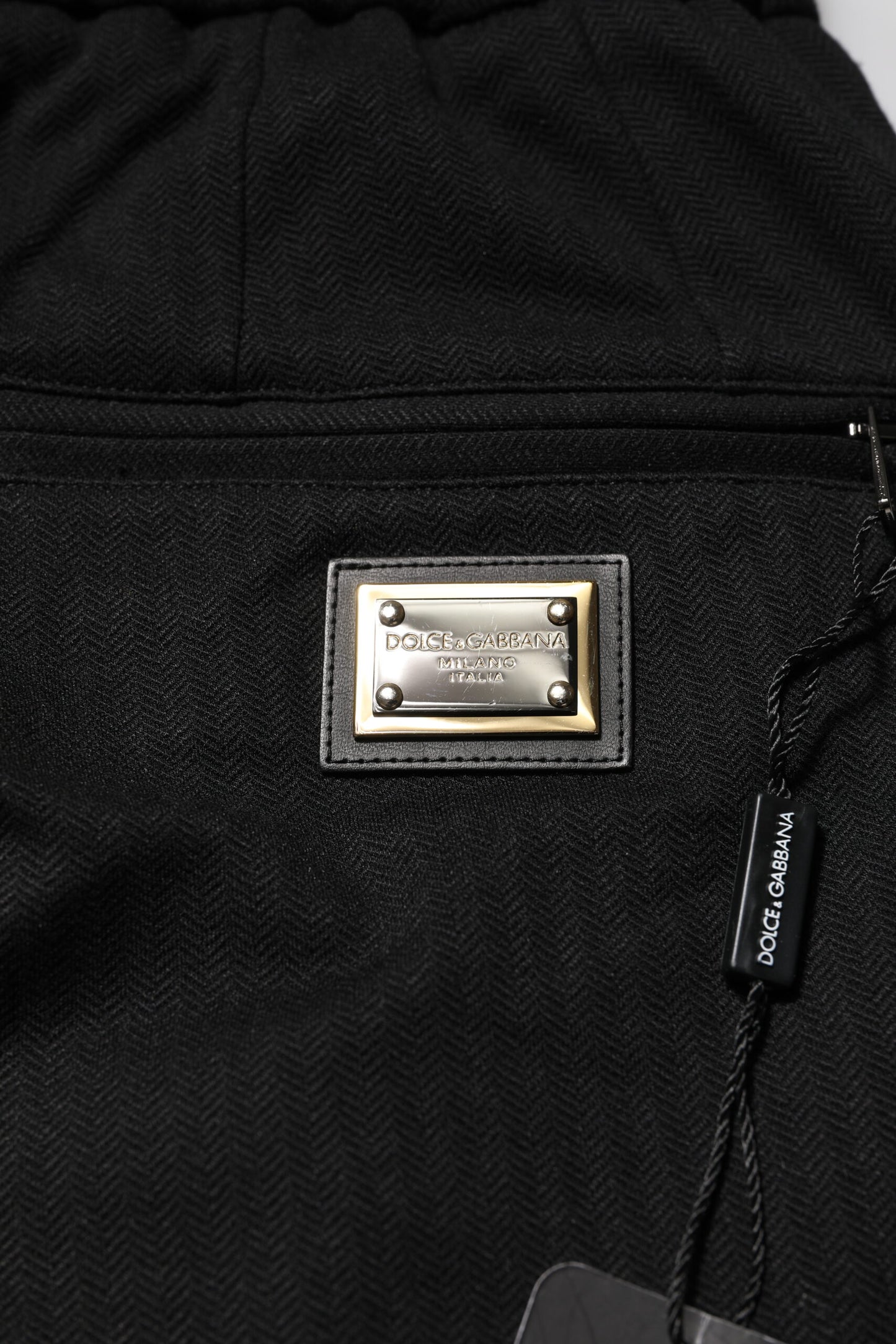 Dolce &amp; Gabbana Schwarze Viskose-Jogginghose mit Kordelzug für Herren