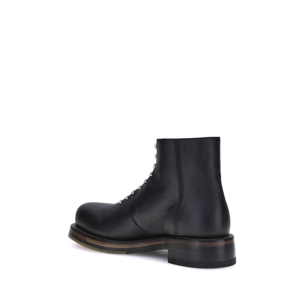 Alexander McQueen Schwarze Kalbsleder-Stiefel Bos Taurus mit Knöchelhohem Schaft