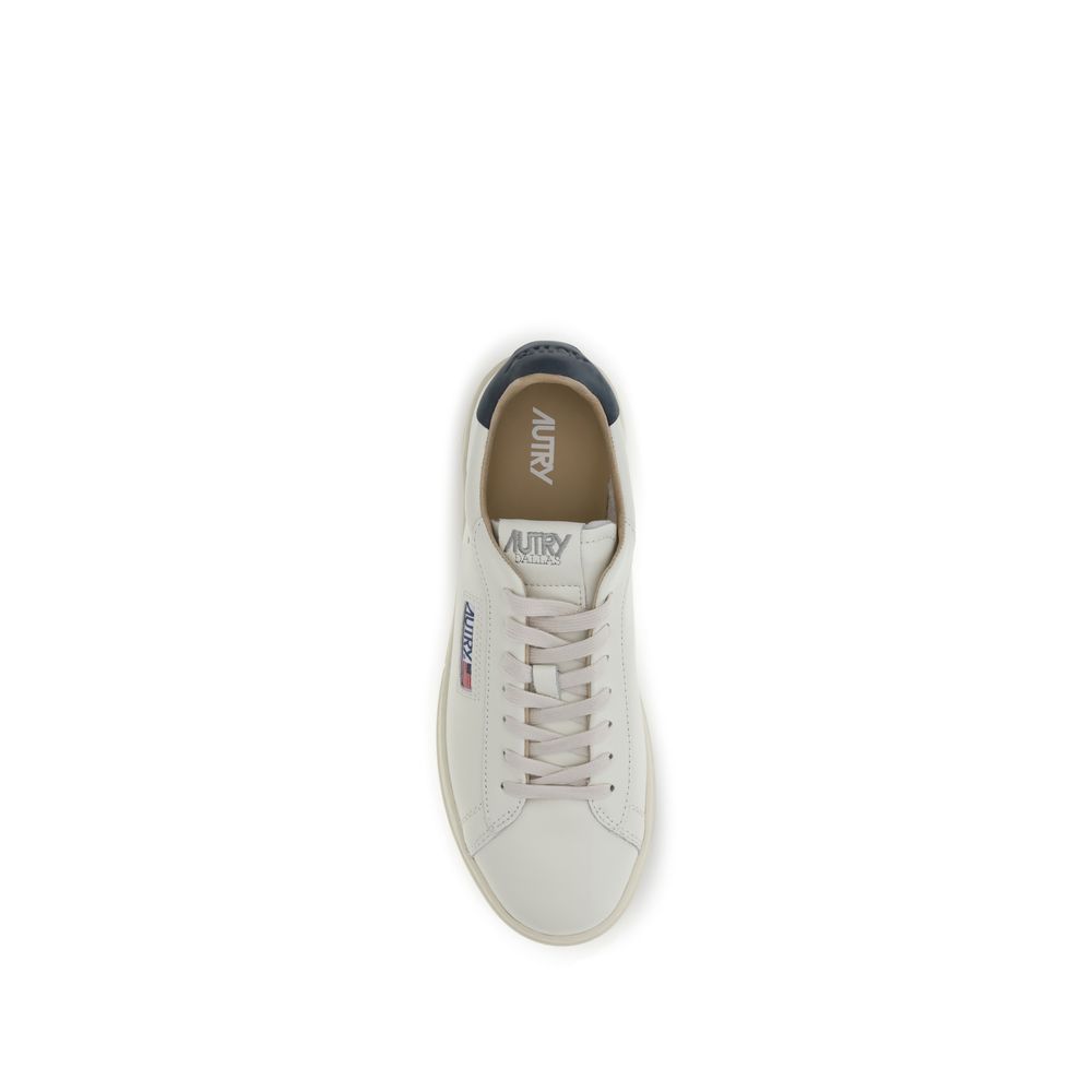 Autry Blue Calf Leather Bos Taurus Low Top Sneakers