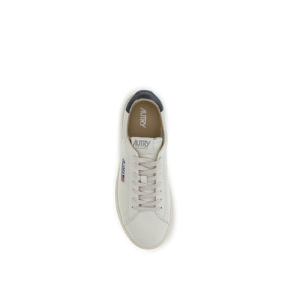Autry Blue Calf Leather Bos Taurus Low Top Sneakers