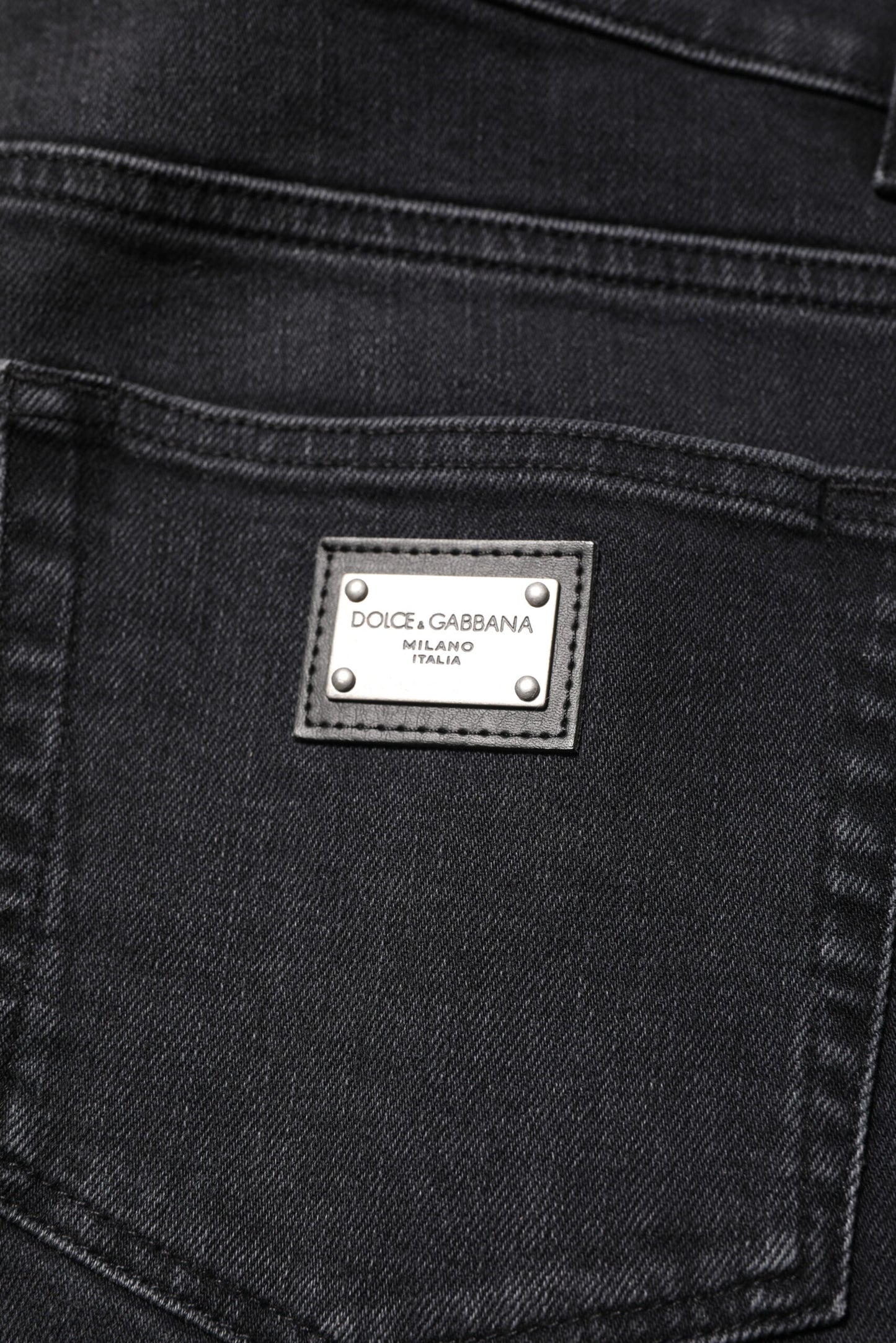 Dolce &amp; Gabbana – Schwarze Skinny-Jeans aus verwaschener Baumwolle