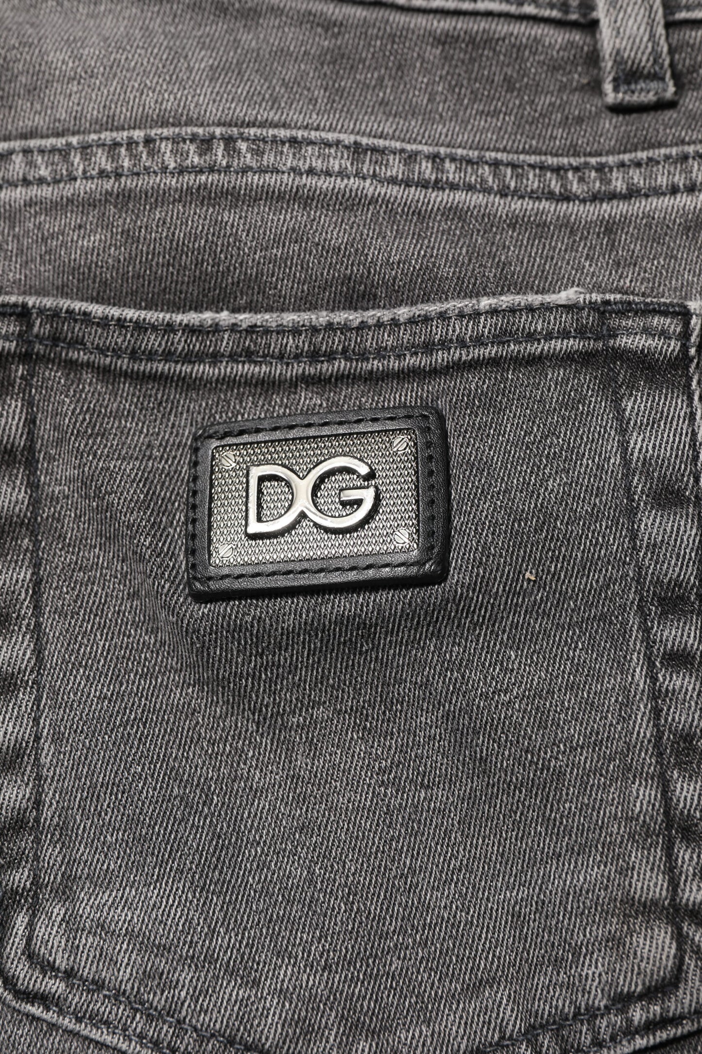 Dolce &amp; Gabbana Graue Baumwoll-Logo-Plakette für Herren