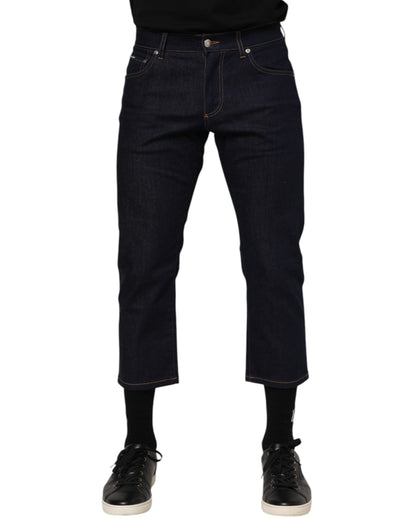 Dolce &amp; Gabbana Slim Fit Jeans aus Baumwolle mit Logo in Dunkelblau für Herren