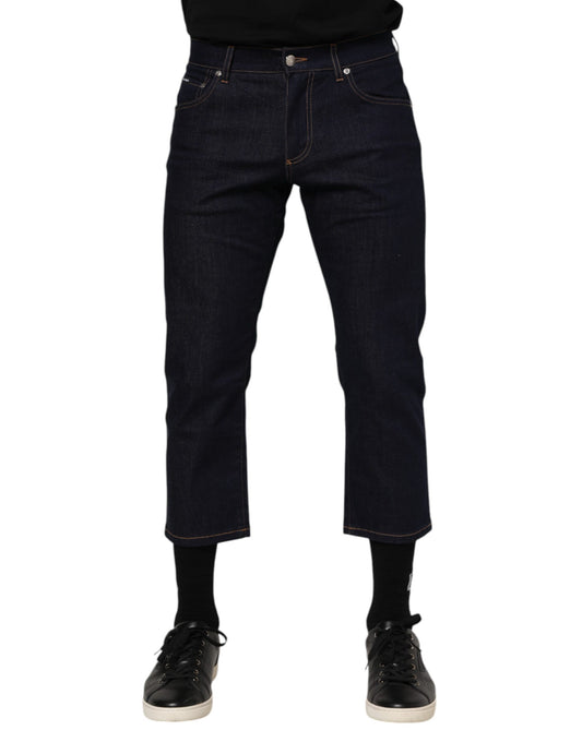 Dolce &amp; Gabbana Slim Fit Jeans aus Baumwolle mit Logo in Dunkelblau für Herren