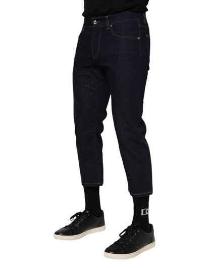 Dolce &amp; Gabbana Slim Fit Jeans aus Baumwolle mit Logo in Dunkelblau für Herren