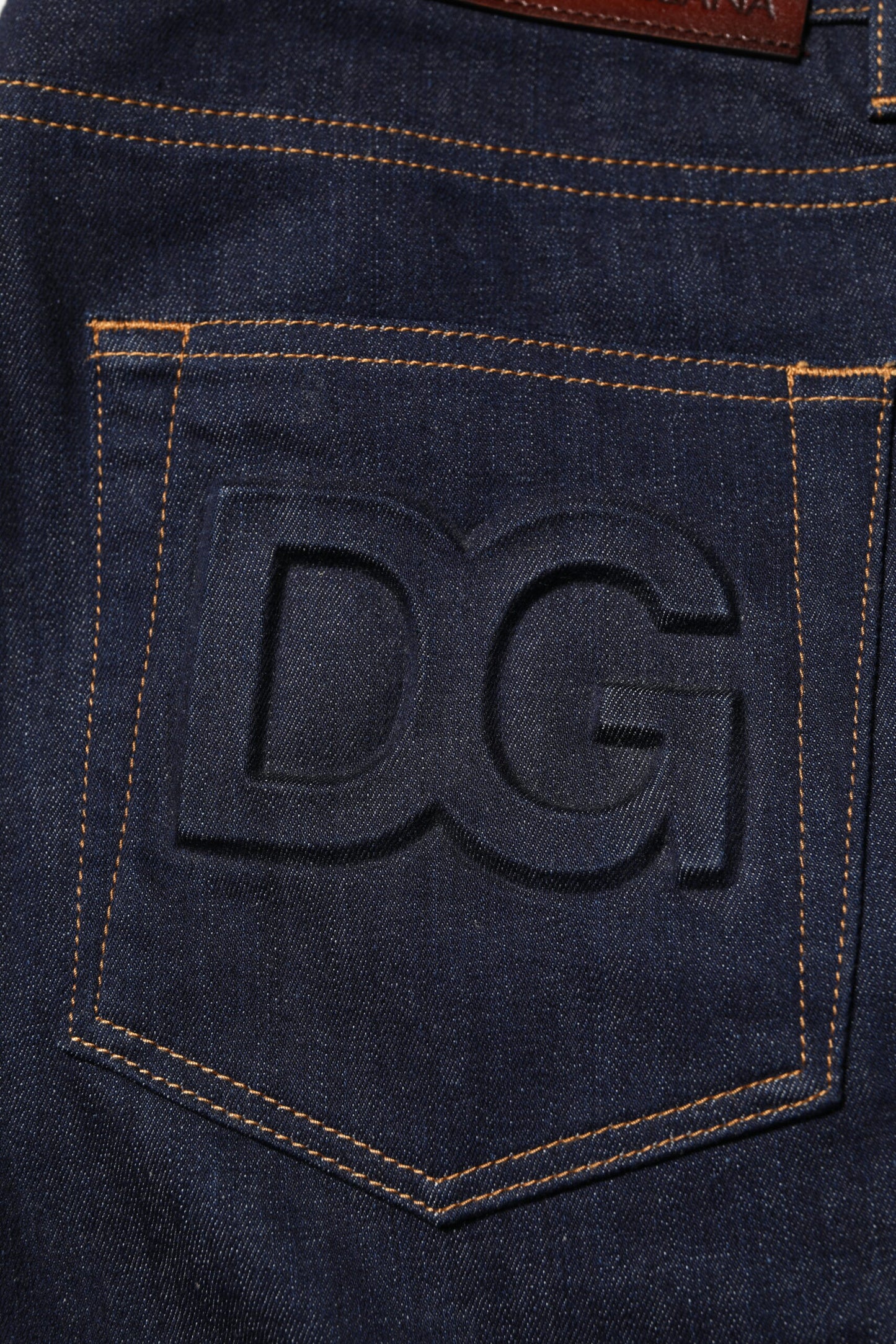 Dolce &amp; Gabbana Slim Fit Jeans aus Baumwolle mit Logo in Dunkelblau für Herren