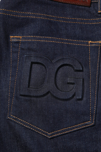 Dolce &amp; Gabbana Slim Fit Jeans aus Baumwolle mit Logo in Dunkelblau für Herren