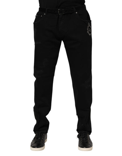 Dolce &amp; Gabbana Schwarze Skinny-Jeans aus Baumwolle für Herren