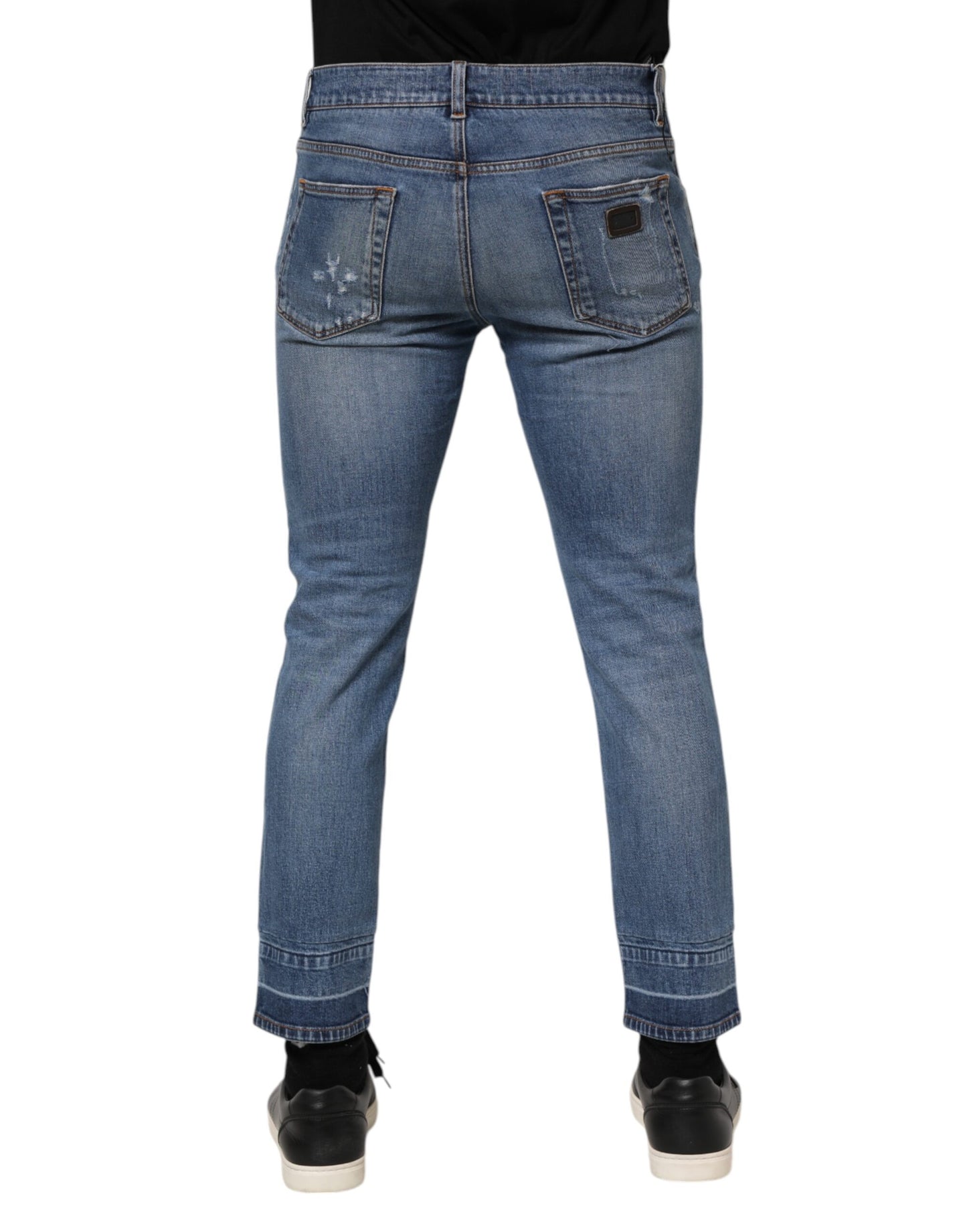 Dolce &amp; Gabbana – Blaue COMFORT-Jeans aus Baumwoll-Logo