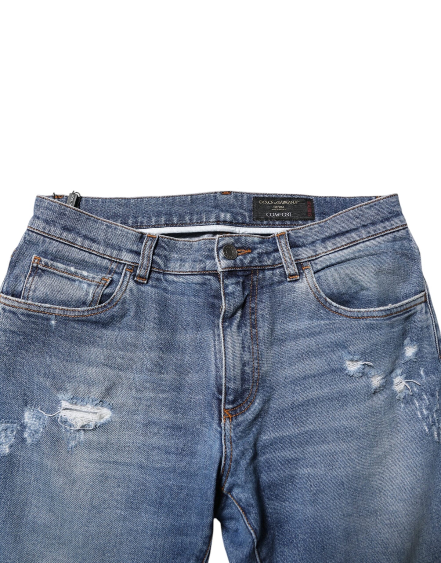 Dolce &amp; Gabbana – Blaue COMFORT-Jeans aus Baumwoll-Logo