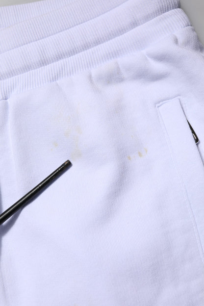 Dolce &amp; Gabbana – Weiße Jogginghose aus Baumwolle mit Kordelzug