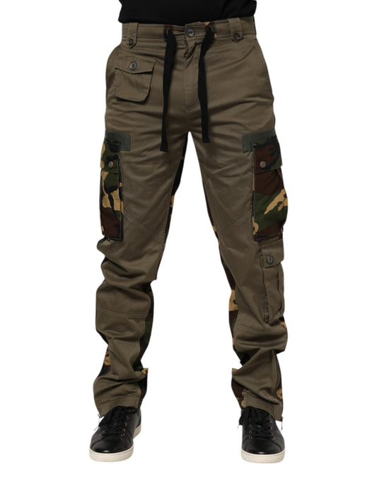 Dolce &amp; Gabbana – Cargohose aus Baumwolle in Camouflage-Optik in Braun