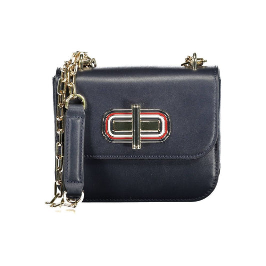 Tommy Hilfiger – Blaue Lederhandtasche