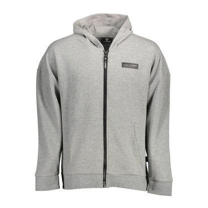 Plein Sport Gray Cotton Men Sweater