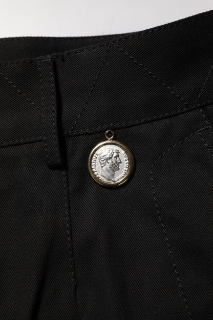 Dolce &amp; Gabbana – Knielange Bermudashorts aus schwarzer Baumwolle für Herren