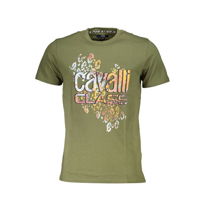 Grünes Baumwoll-T-Shirt der Cavalli Class