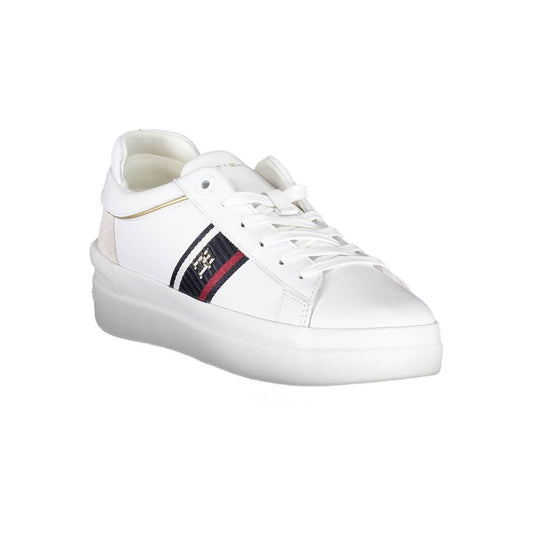 Tommy Hilfiger – Weiße Polyester-Sneaker