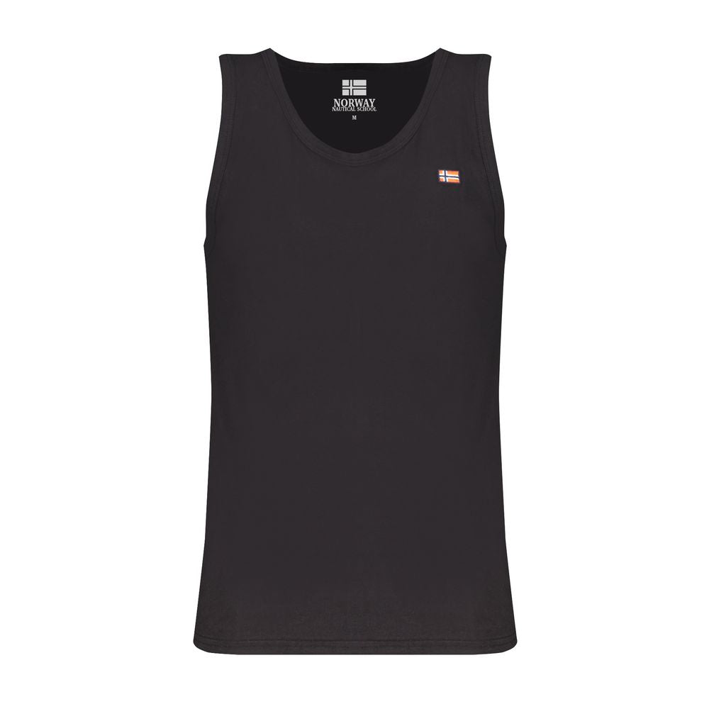 Norwegen 1963 Schwarzes Baumwoll-Tanktop für Herren