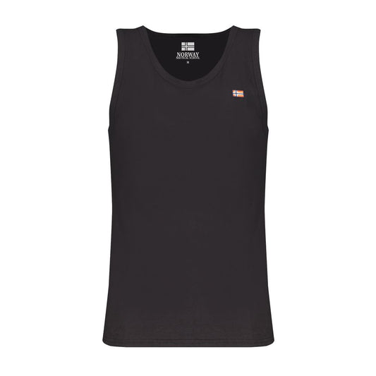 Norwegen 1963 Schwarzes Baumwoll-Tanktop für Herren
