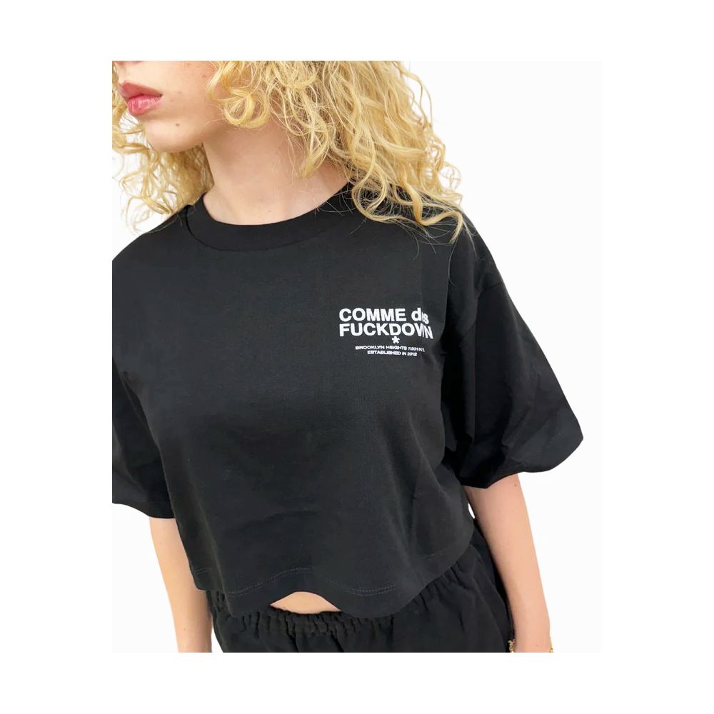 Comme Des Fuckdown Schwarzes Baumwoll-Damen-T-Shirt