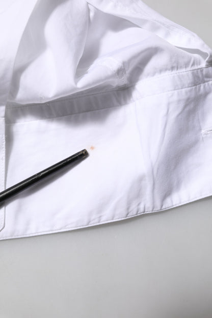 Dolce &amp; Gabbana – Weißes, langärmliges, goldenes Hemd aus Baumwolle