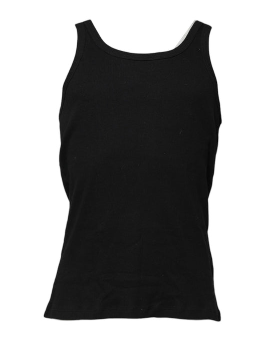 Dolce &amp; Gabbana – Schwarzes, ärmelloses Unterwäsche-Tank-T-Shirt aus Baumwolle