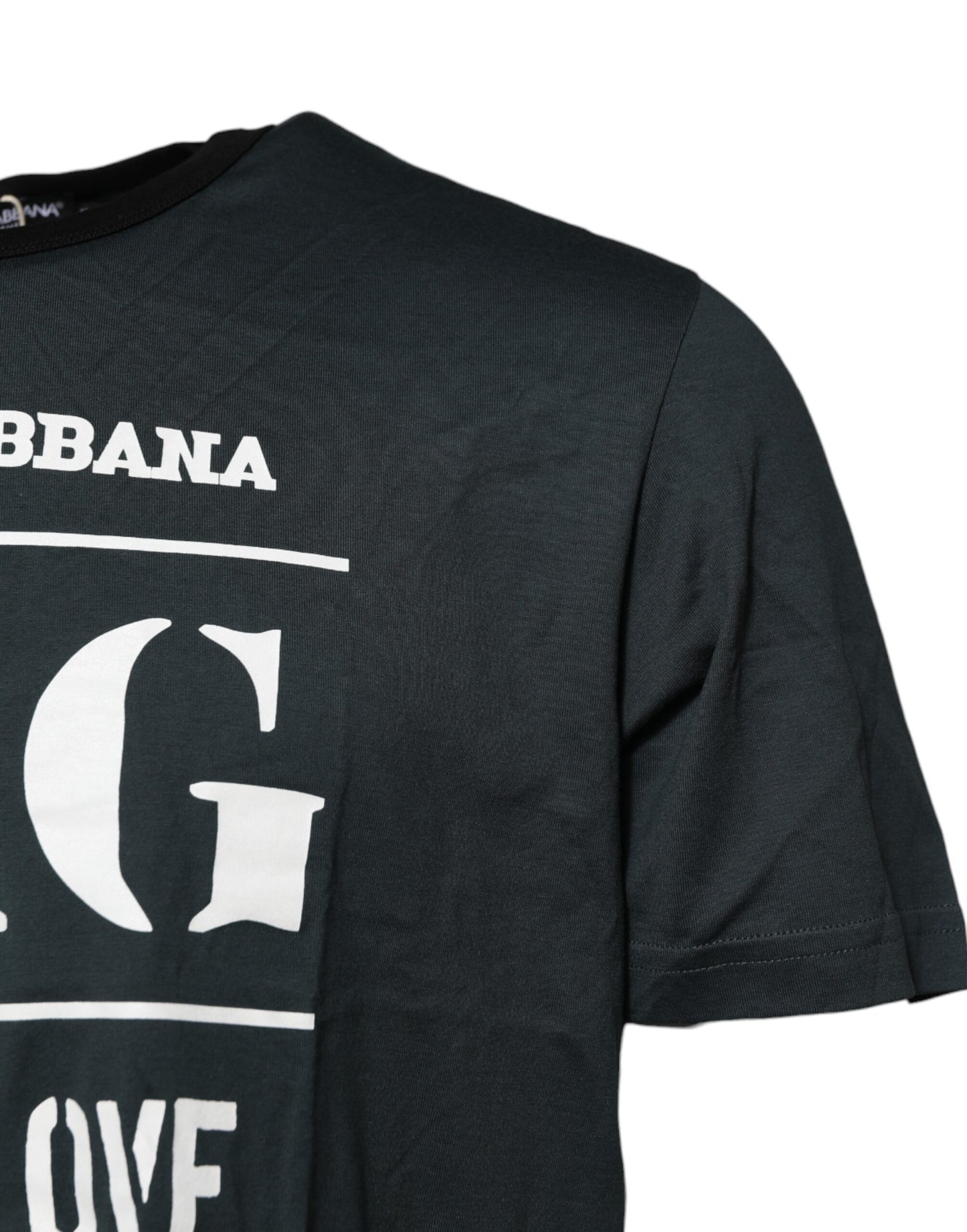 Dolce &amp; Gabbana – Schwarzes, bedrucktes T-Shirt aus Baumwolle mit kurzen Ärmeln