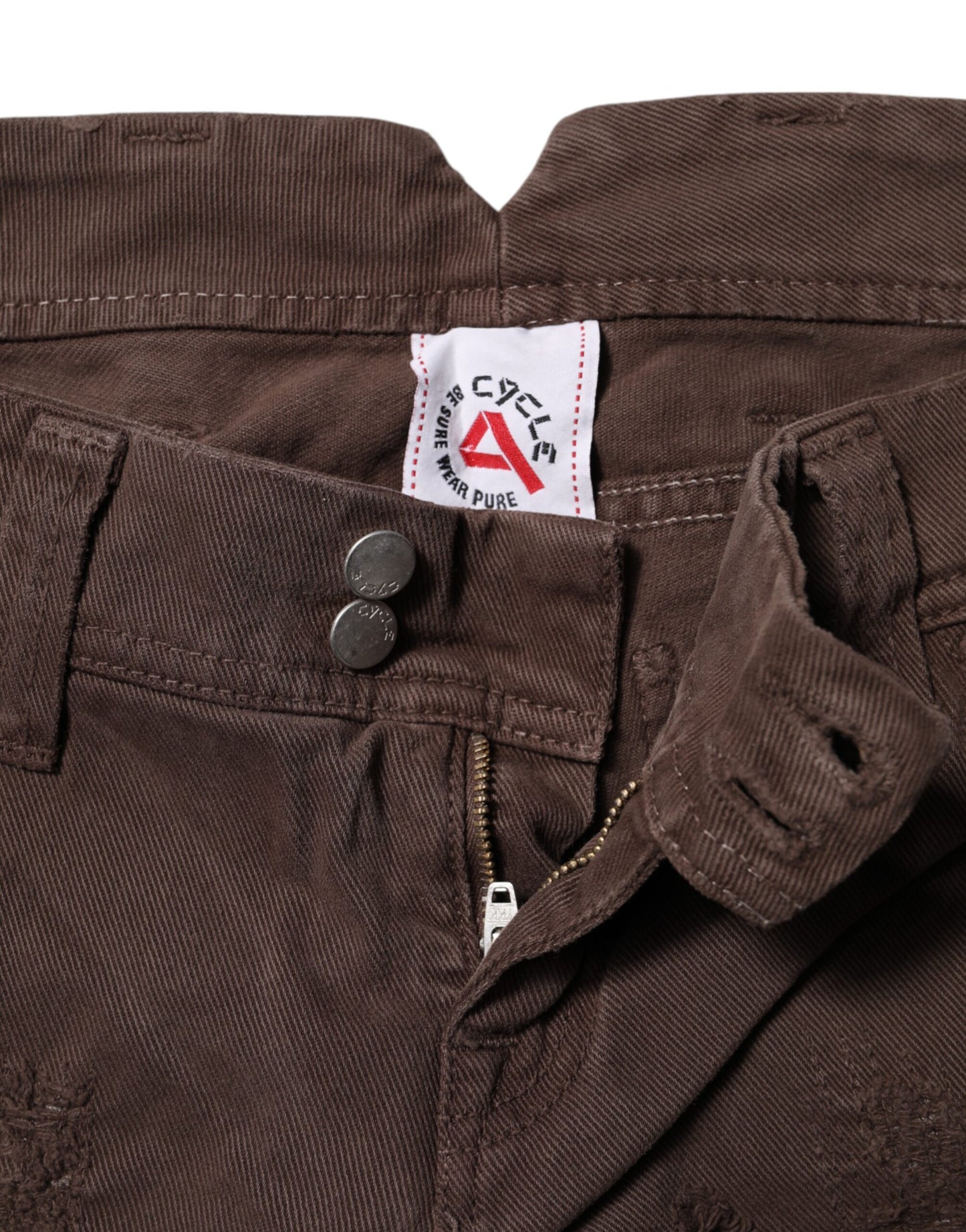 CYCLE Braune Skinny-Casual-Jeans aus Baumwolle mit niedriger Taille