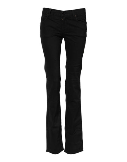 Ermanno Scervino Black Cotton Stretch Flared Bootcut Denim Jeans