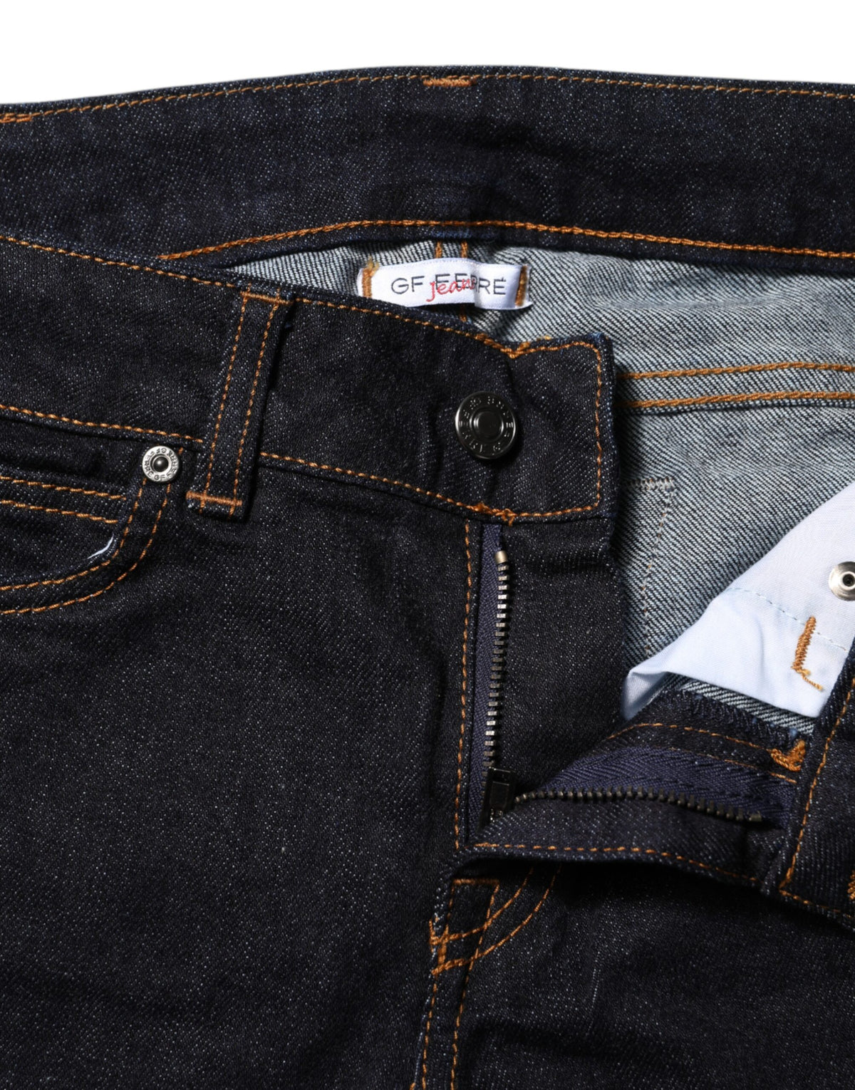 GF Ferre – Dunkelblaue Skinny-Jeans aus Baumwolle mit mittlerer Taille