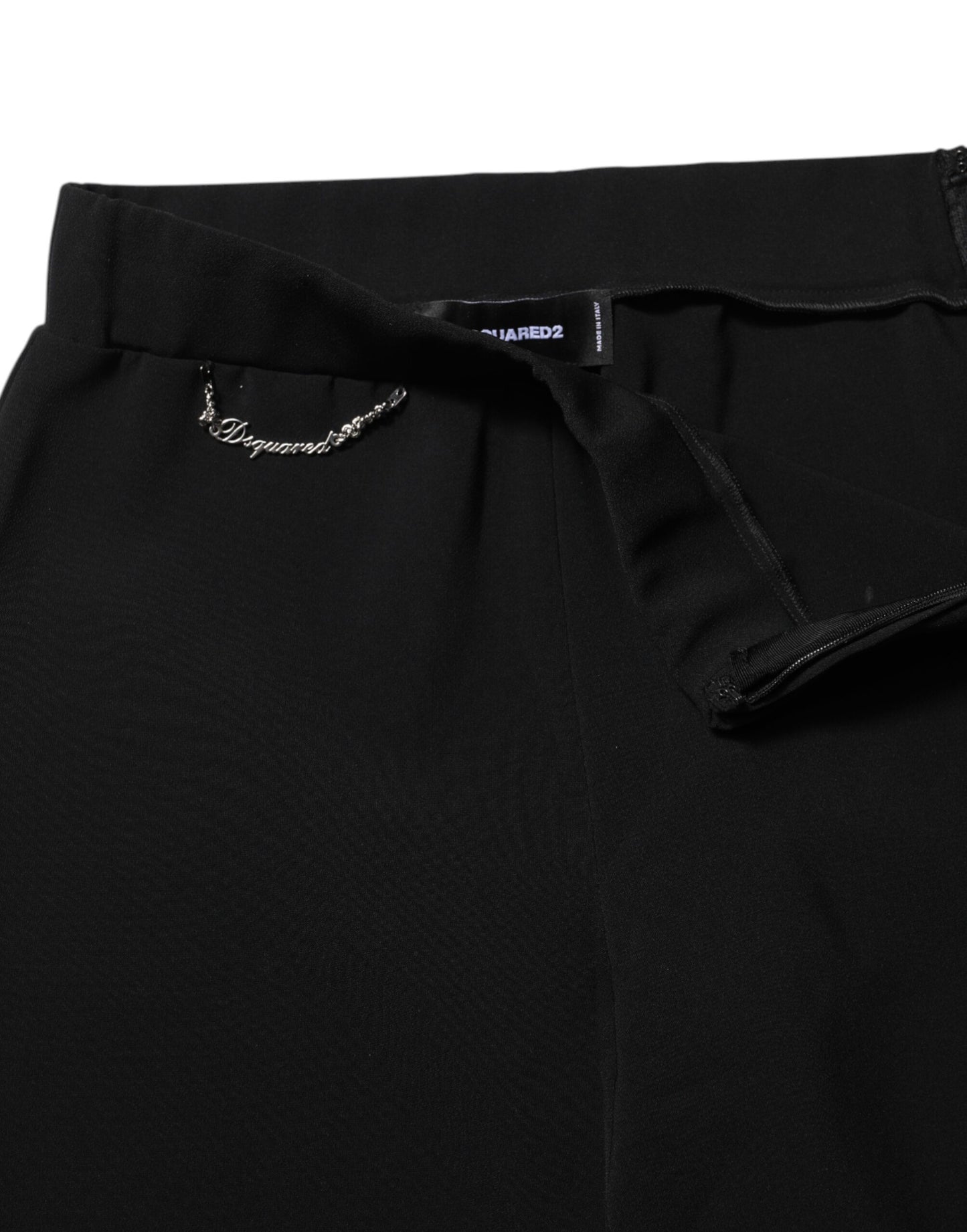 Dsquared² Schwarze Schlaghose aus Polyester mit hoher Taille