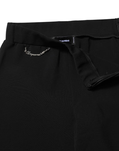 Dsquared² Schwarze Schlaghose aus Polyester mit hoher Taille