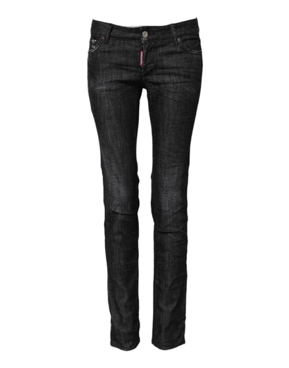 Dsquared² – Schwarze Skinny-Jeans aus Baumwolle mit niedriger Taille
