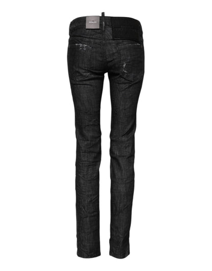 Dsquared² – Schwarze Skinny-Jeans aus Baumwolle mit niedriger Taille