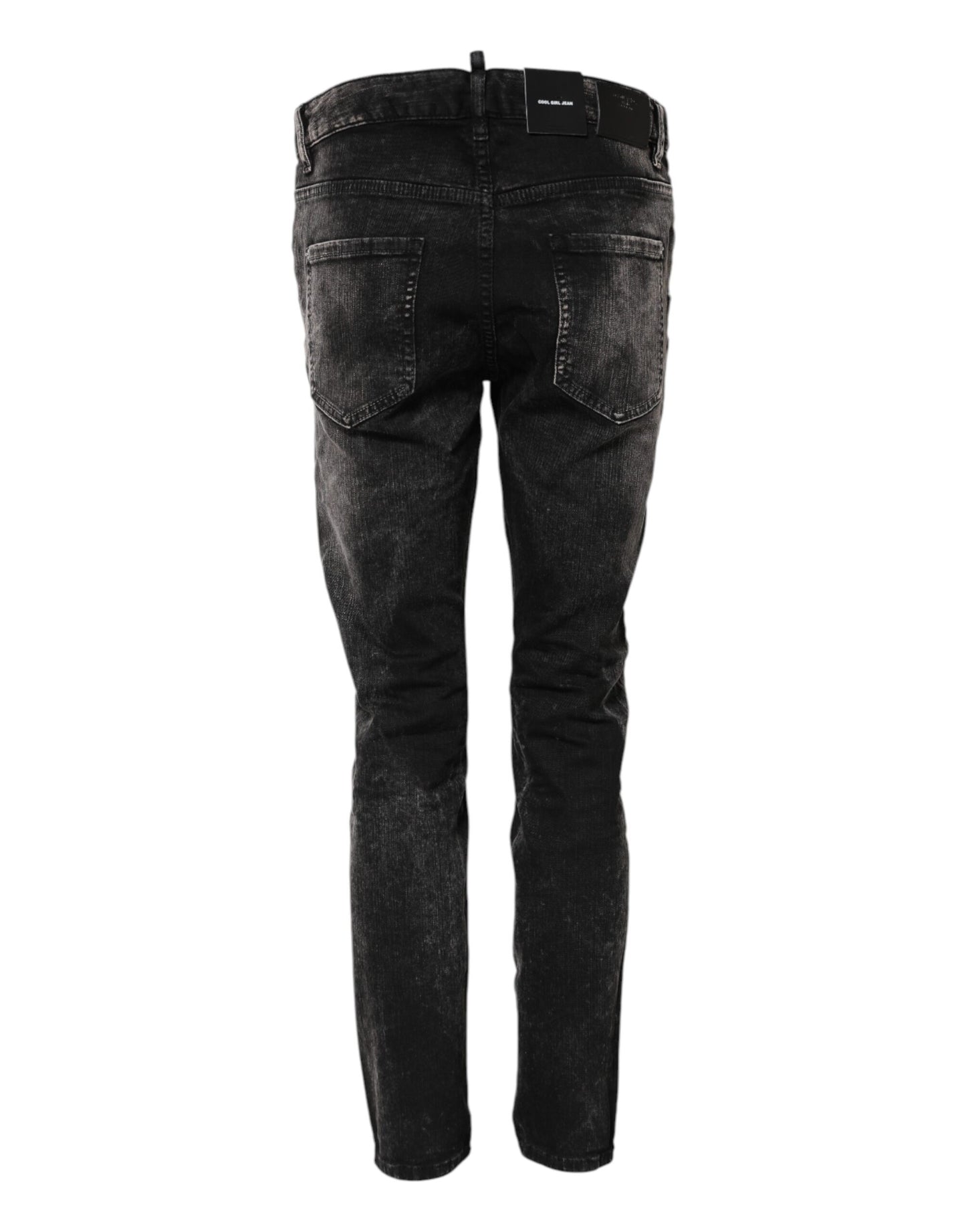 Dsquared² – Schwarze, verwaschene Tapered-Jeans aus Denim mit mittlerer Taille