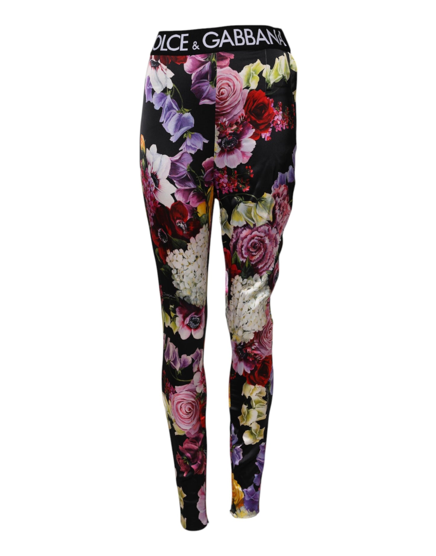 Dolce &amp; Gabbana – Leggings mit mehrfarbigem Blumenmuster und Stretchbund