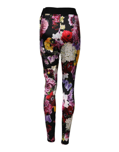 Dolce &amp; Gabbana – Leggings mit mehrfarbigem Blumenmuster und Stretchbund