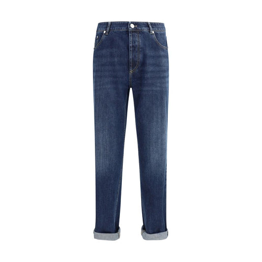 Brunello Cucinelli Blaue Baumwoll-Jeans mit geradem Bein