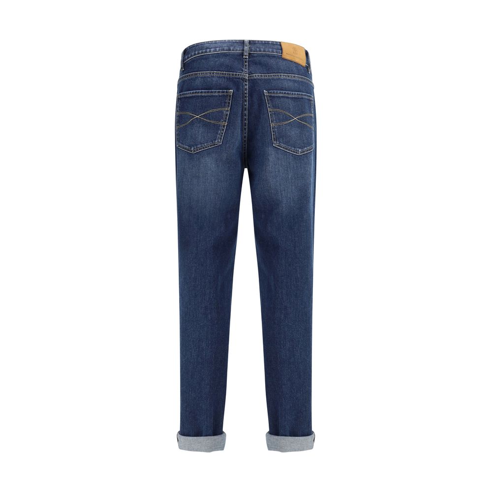 Brunello Cucinelli Blaue Baumwoll-Jeans mit geradem Bein