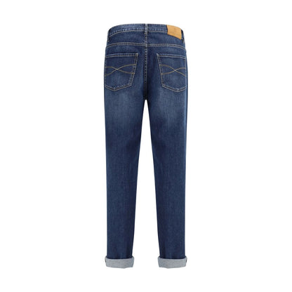 Brunello Cucinelli Blaue Baumwoll-Jeans mit geradem Bein