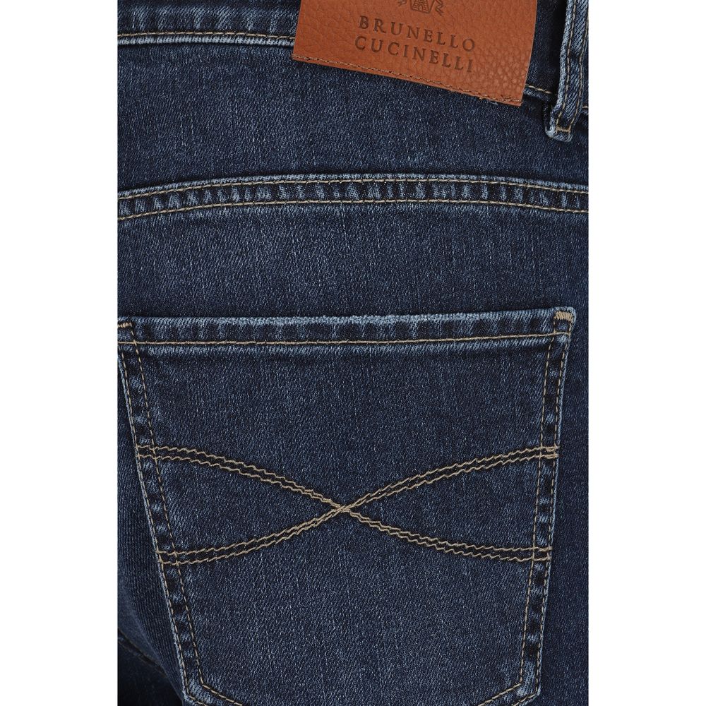 Brunello Cucinelli Blaue Baumwoll-Jeans mit geradem Bein