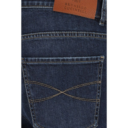 Brunello Cucinelli Blaue Baumwoll-Jeans mit geradem Bein