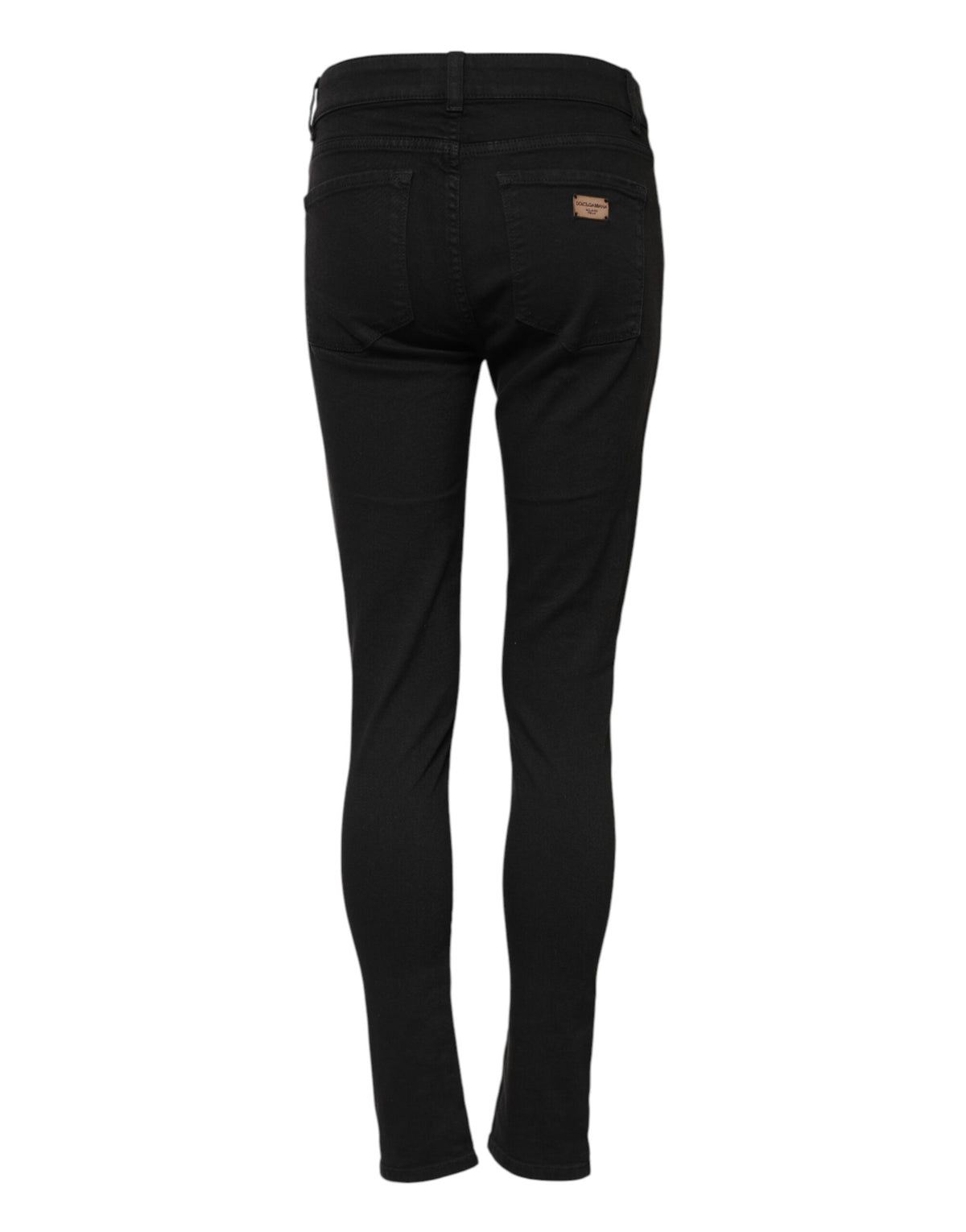 Dolce &amp; Gabbana – Schwarze Skinny-Jeans aus Baumwolle mit mittlerer Taille