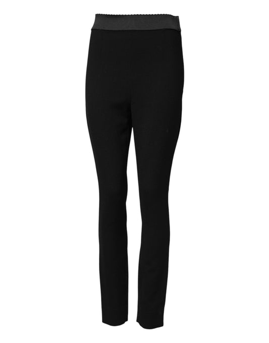 Dolce &amp; Gabbana Schwarze Wollleggings Stretchhose