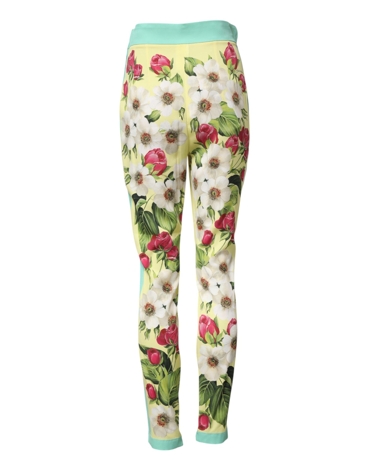 Dolce &amp; Gabbana Leggings aus gelber Seide mit Blumenmuster