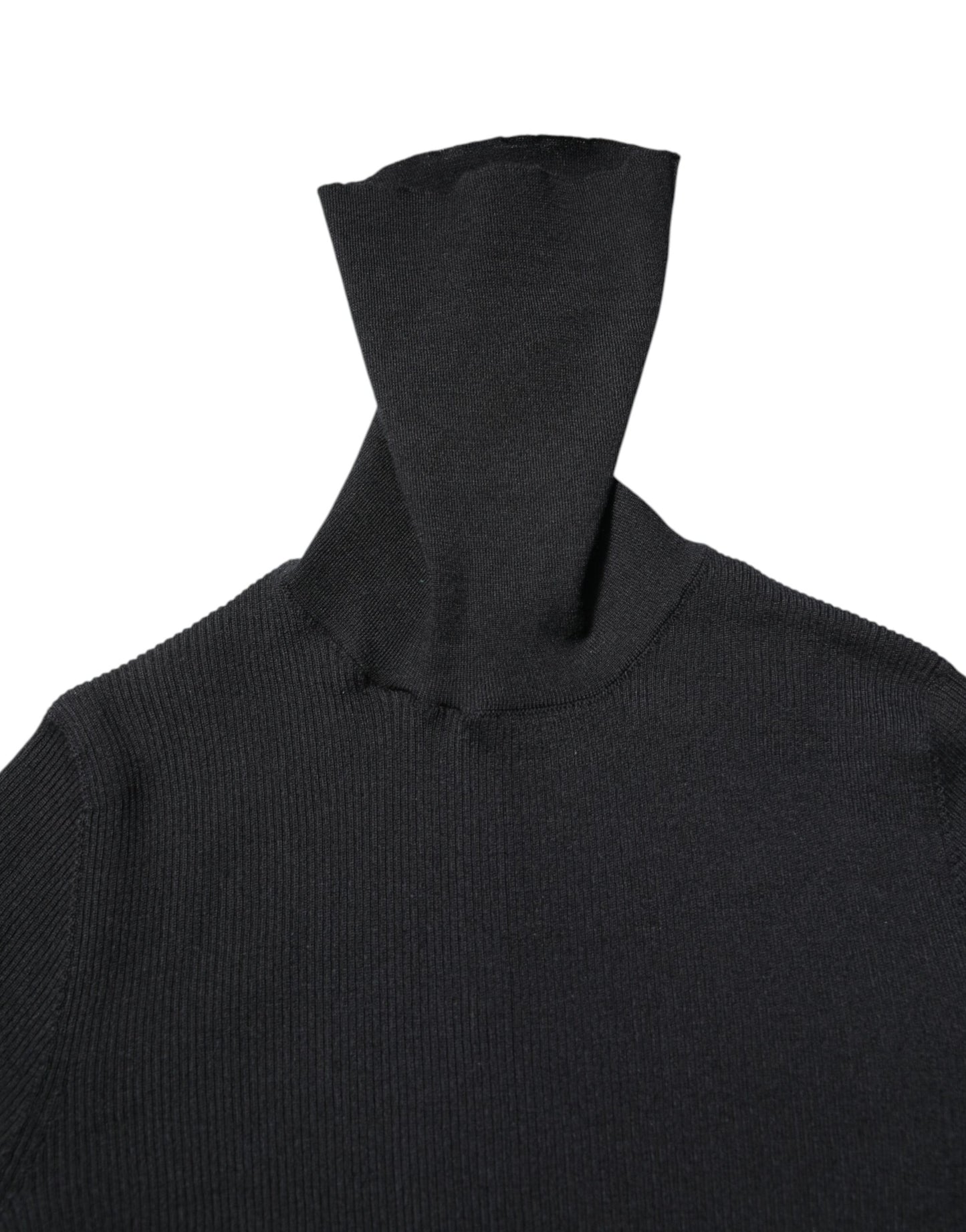 Dolce &amp; Gabbana – Schwarzes Strickblusen-Top aus Kaschmir mit Rollkragen